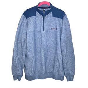 Vineyard Vines Classic Shep Shirt 1/4 Zip Pullover Blue Size Small 100% Cotton
